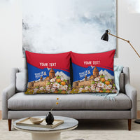 Personalized Armenia Heritage Pillow Cover Ararat Monastery Rising In Freedom Patriotic Doves