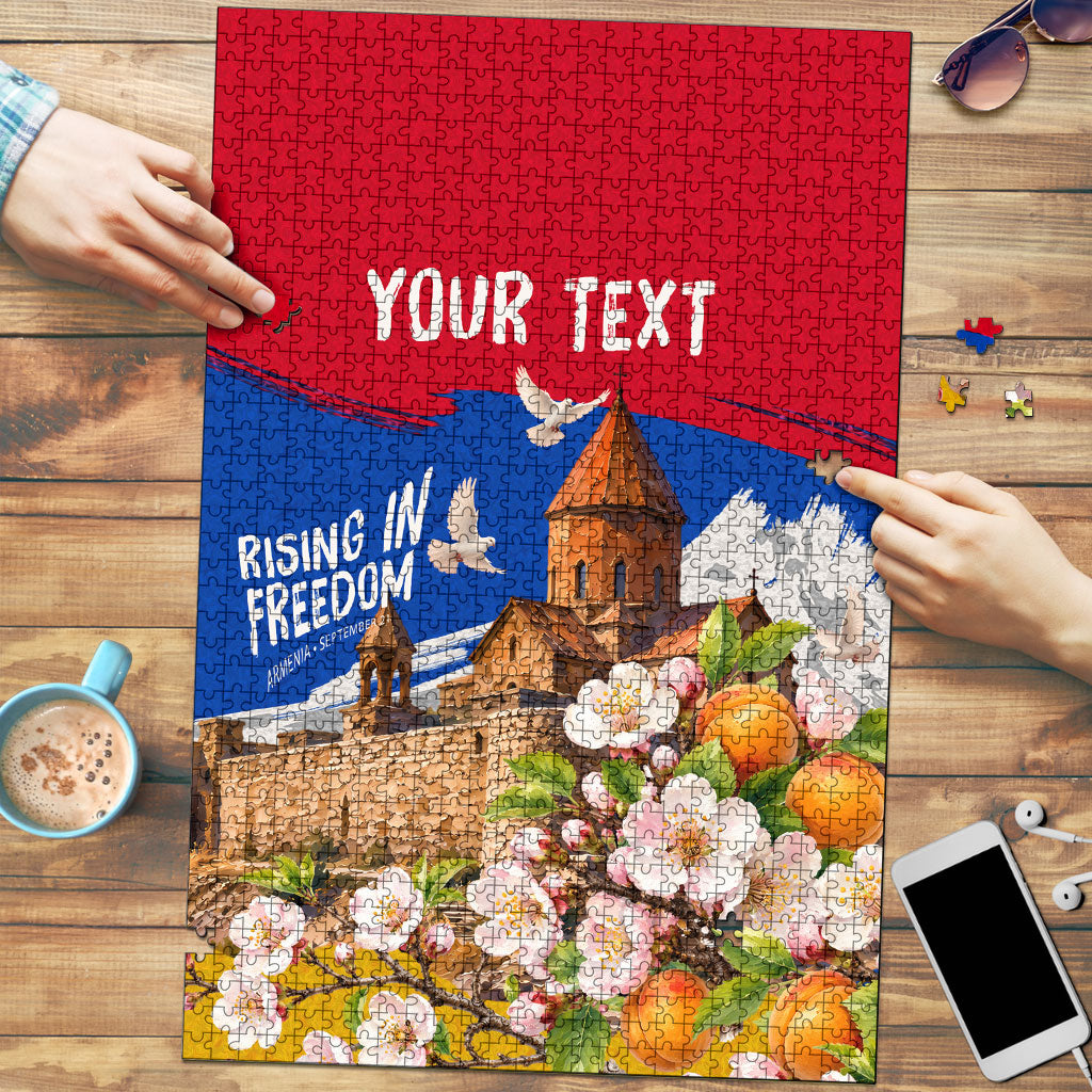Personalized Armenia Heritage Puzzle Ararat Monastery Rising In Freedom Patriotic Doves