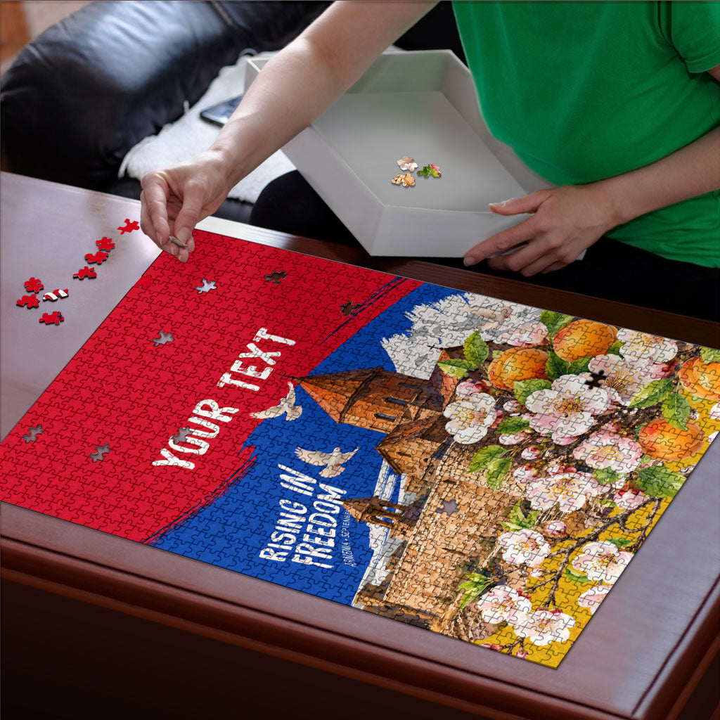 Personalized Armenia Heritage Puzzle Ararat Monastery Rising In Freedom Patriotic Doves
