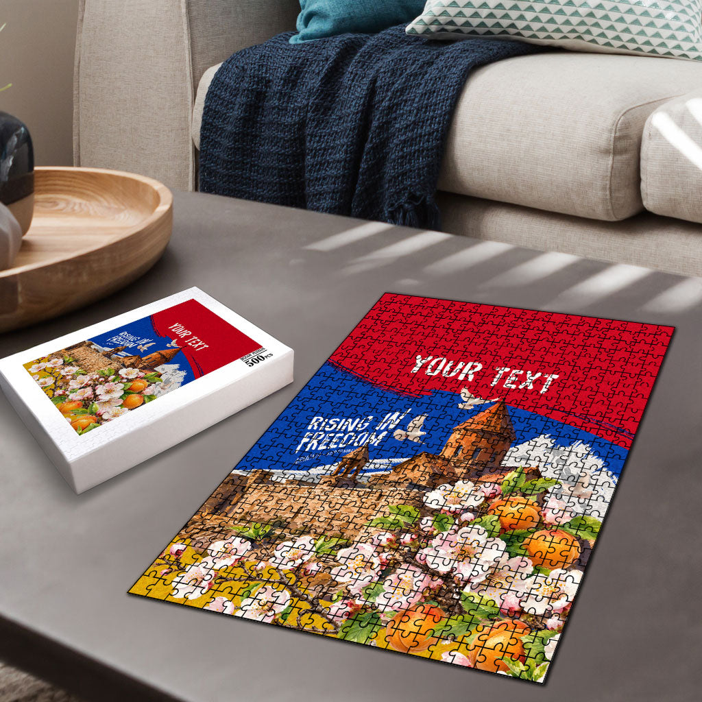 Personalized Armenia Heritage Puzzle Ararat Monastery Rising In Freedom Patriotic Doves