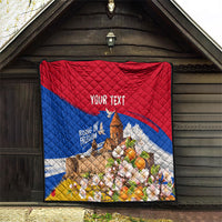 Personalized Armenia Heritage Quilt Ararat Monastery Rising In Freedom Patriotic Doves