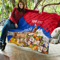 Personalized Armenia Heritage Quilt Ararat Monastery Rising In Freedom Patriotic Doves