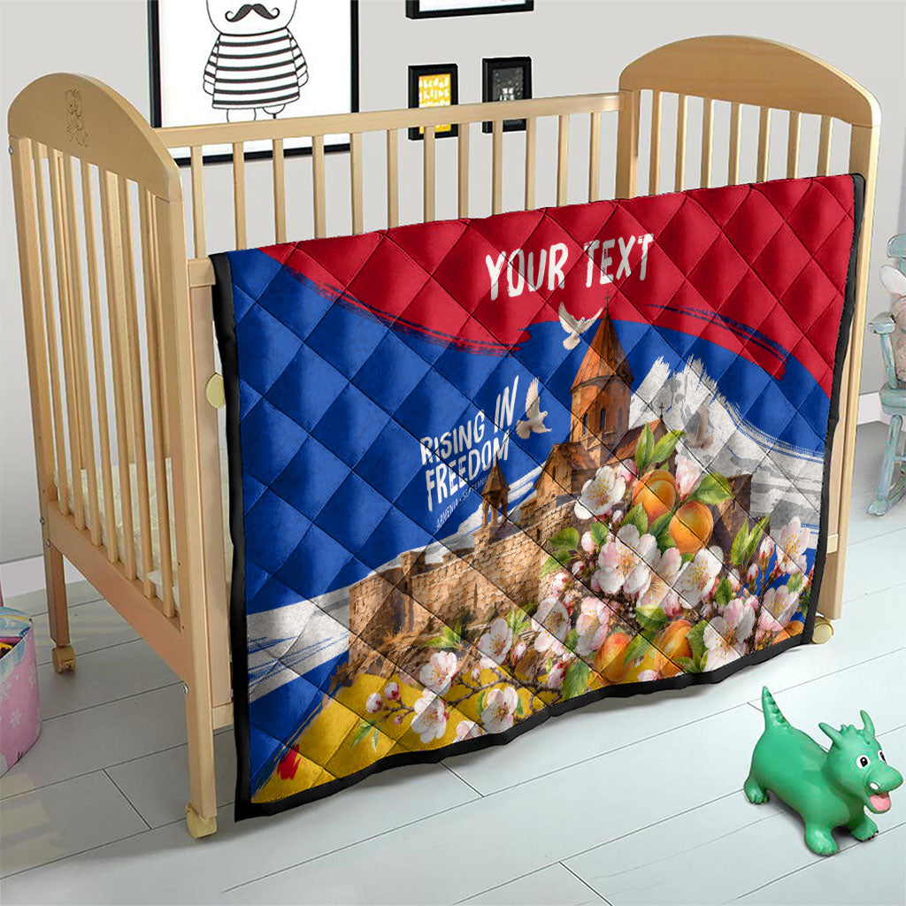 Personalized Armenia Heritage Quilt Ararat Monastery Rising In Freedom Patriotic Doves