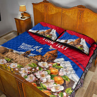 Personalized Armenia Heritage Quilt Bed Set Ararat Monastery Rising In Freedom Patriotic Doves