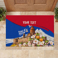 Personalized Armenia Heritage Rubber Doormat Ararat Monastery Rising In Freedom Patriotic Doves