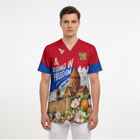 Personalized Armenia Heritage Scrub Top Ararat Monastery Rising In Freedom Patriotic Doves