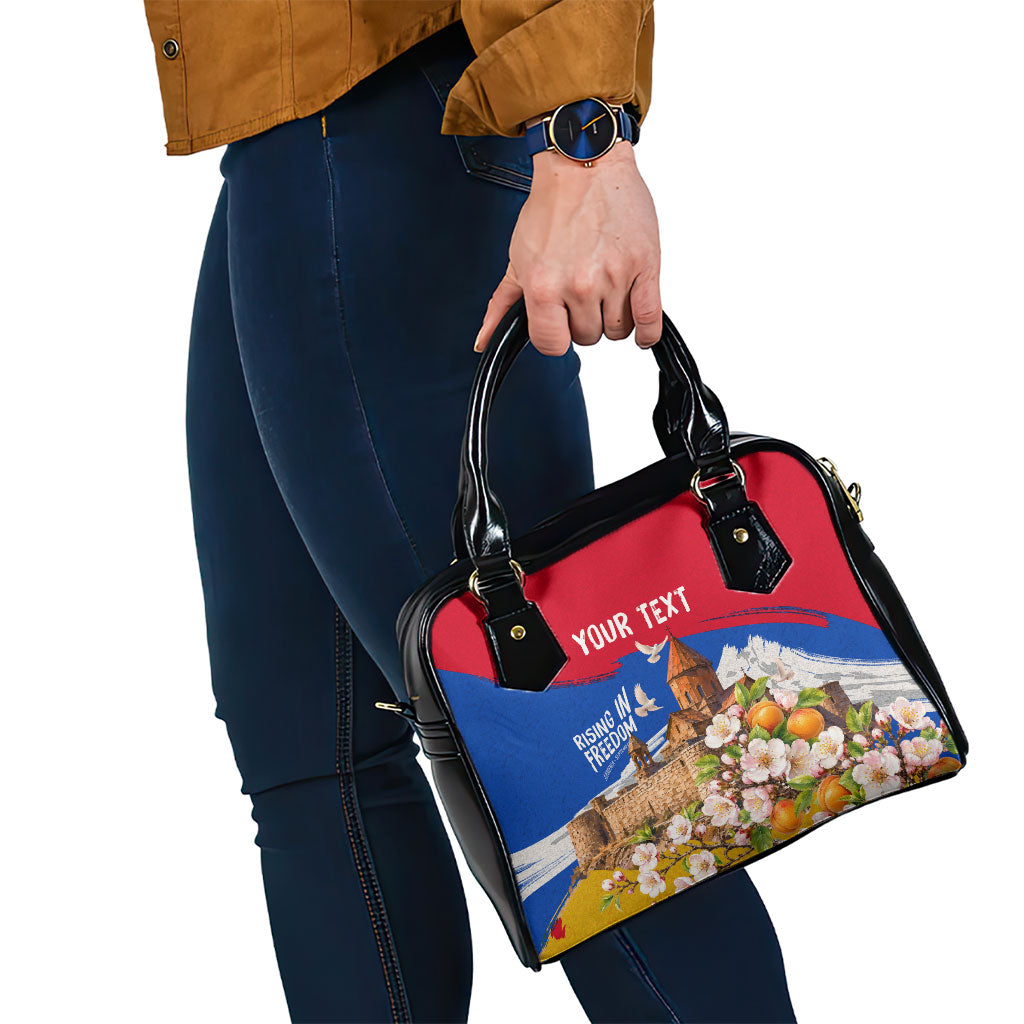 Personalized Armenia Heritage Shoulder Handbag Ararat Monastery Rising In Freedom Patriotic Doves