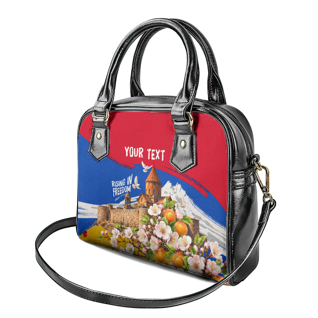 Personalized Armenia Heritage Shoulder Handbag Ararat Monastery Rising In Freedom Patriotic Doves