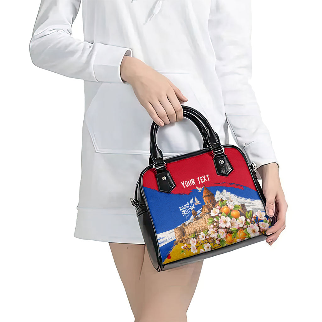 Personalized Armenia Heritage Shoulder Handbag Ararat Monastery Rising In Freedom Patriotic Doves