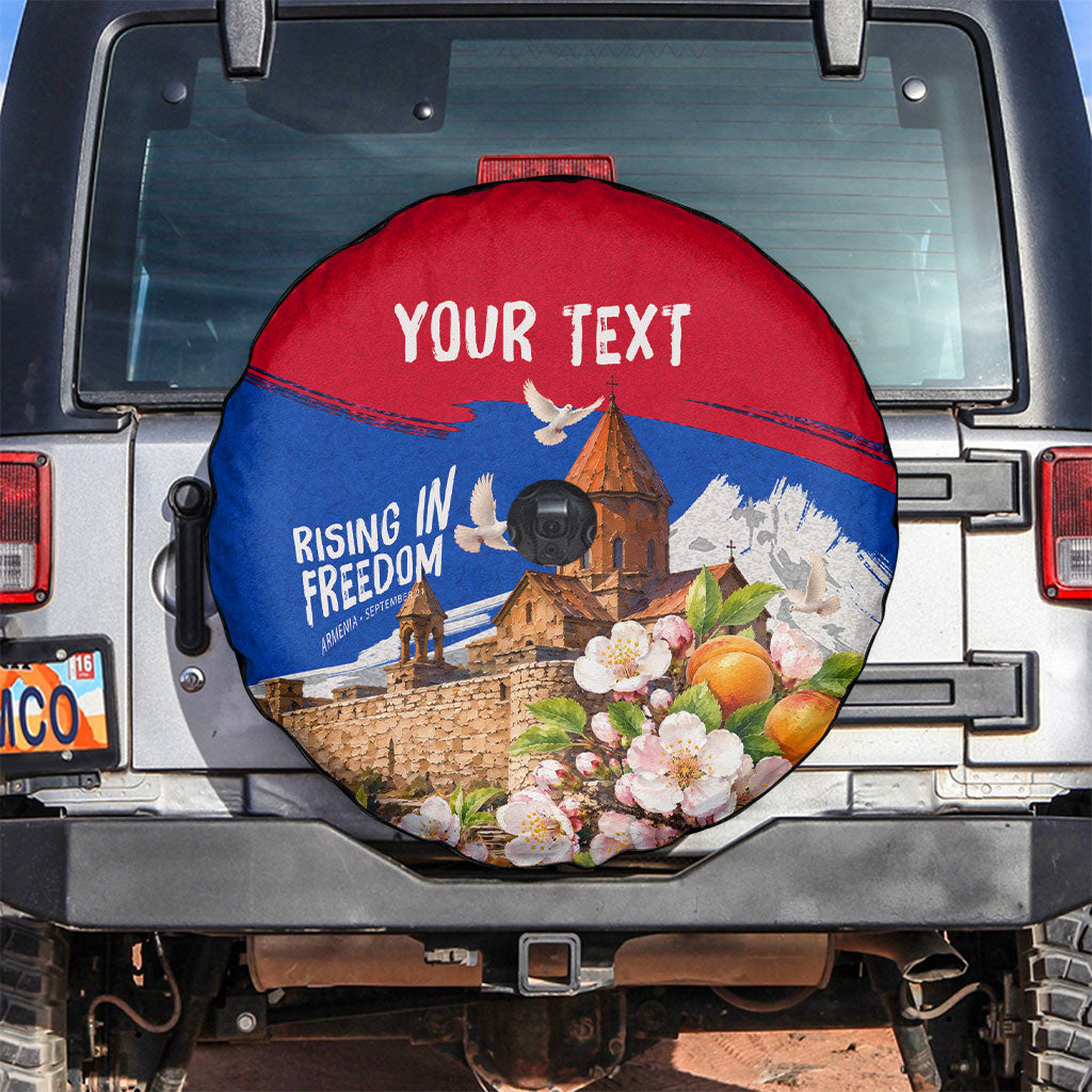 Personalized Armenia Heritage Spare Tire Cover Ararat Monastery Rising In Freedom Patriotic Doves