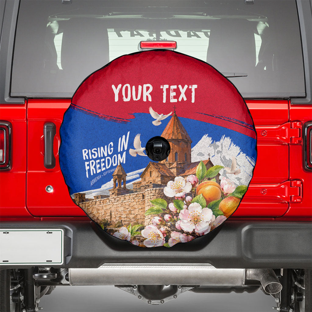 Personalized Armenia Heritage Spare Tire Cover Ararat Monastery Rising In Freedom Patriotic Doves