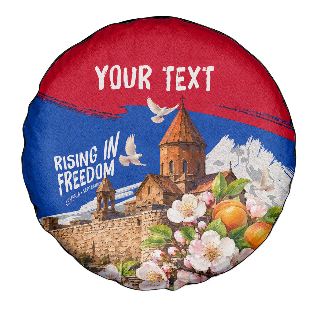 Personalized Armenia Heritage Spare Tire Cover Ararat Monastery Rising In Freedom Patriotic Doves