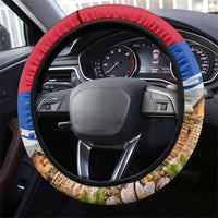 Armenia Heritage Steering Wheel Cover Ararat Monastery Rising In Freedom Patriotic Doves