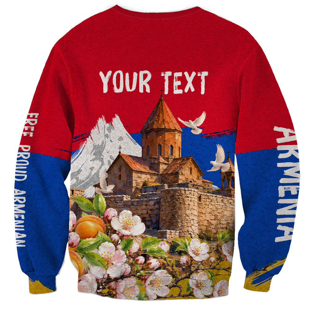 Personalized Armenia Heritage Sweatshirt Ararat Monastery Rising In Freedom Patriotic Doves