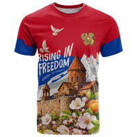 Personalized Armenia Heritage T Shirt Ararat Monastery Rising In Freedom Patriotic Doves