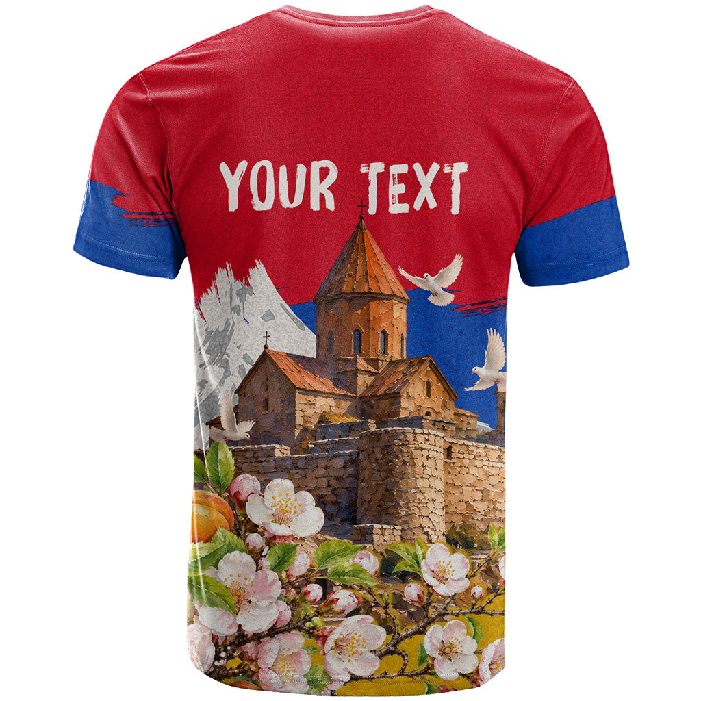 Personalized Armenia Heritage T Shirt Ararat Monastery Rising In Freedom Patriotic Doves