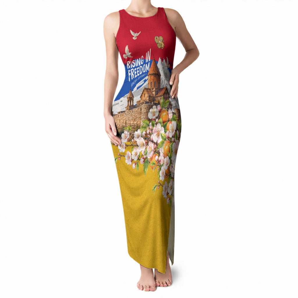 Personalized Armenia Heritage Tank Maxi Dress Ararat Monastery Rising In Freedom Patriotic Doves