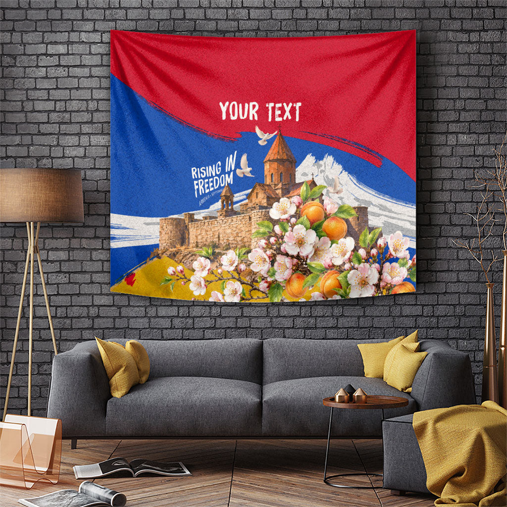 Personalized Armenia Heritage Tapestry Ararat Monastery Rising In Freedom Patriotic Doves
