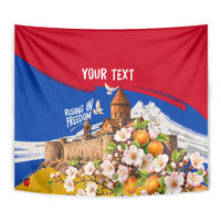 Personalized Armenia Heritage Tapestry Ararat Monastery Rising In Freedom Patriotic Doves