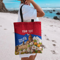 Personalized Armenia Heritage Tote Bag Ararat Monastery Rising In Freedom Patriotic Doves