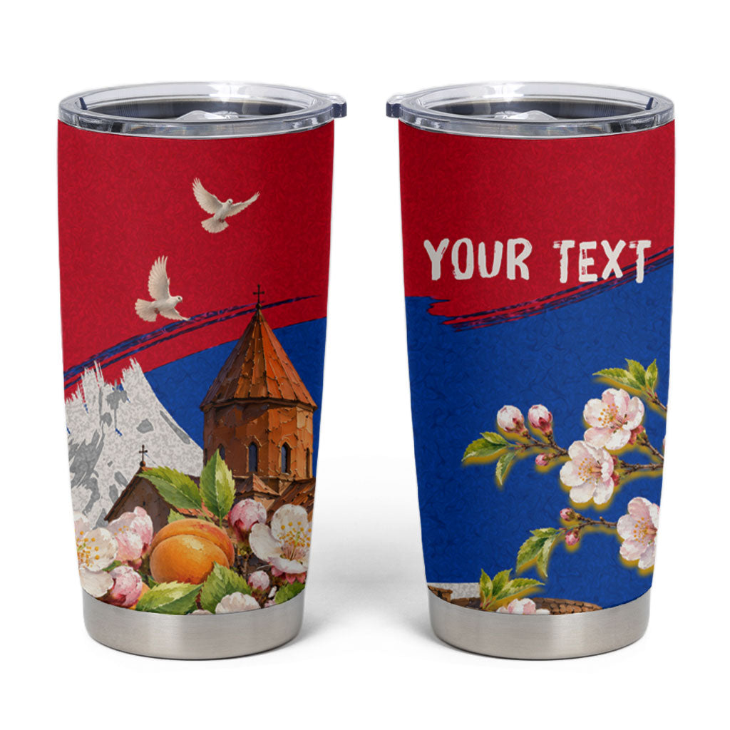 Personalized Armenia Heritage Tumbler Cup Ararat Monastery Rising In Freedom Patriotic Doves