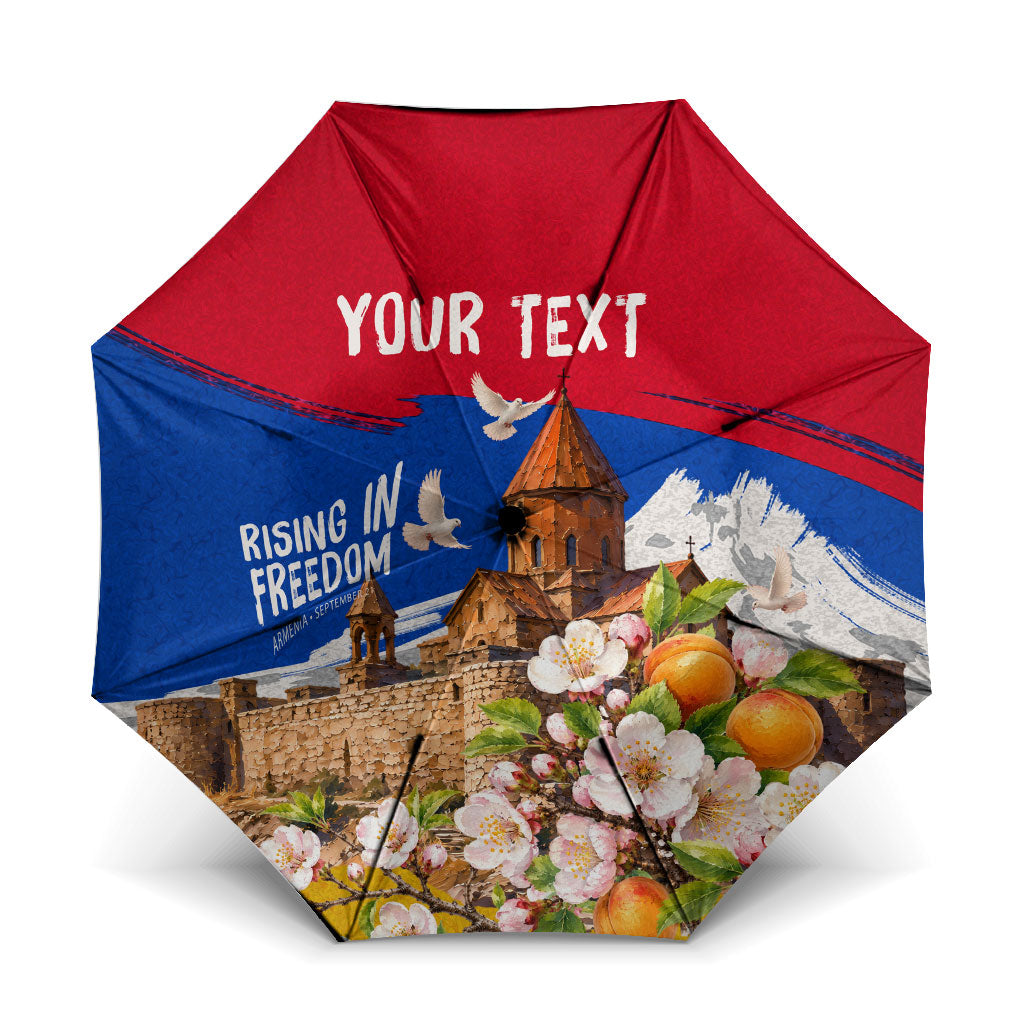 Personalized Armenia Heritage Umbrella Ararat Monastery Rising In Freedom Patriotic Doves
