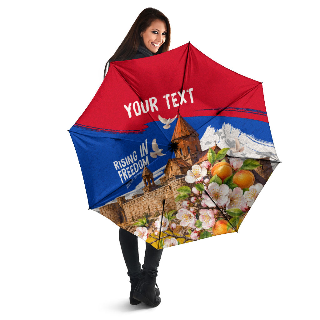 Personalized Armenia Heritage Umbrella Ararat Monastery Rising In Freedom Patriotic Doves