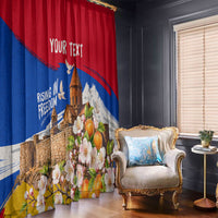 Personalized Armenia Heritage Window Curtain Ararat Monastery Rising In Freedom Patriotic Doves