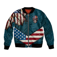 American Flag Skull Bomber Jacket I'm an American I Have The Right To Bear Arms Your Approval Is Not Required - Wonder Print Shop