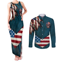 American Flag Skull Couples Matching Tank Maxi Dress and Long Sleeve Button Shirts I'm an American I Have The Right To Bear Arms Your Approval Is Not Required - Wonder Print Shop
