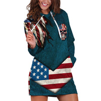 American Flag Skull Hoodie Dress I'm an American I Have The Right To Bear Arms Your Approval Is Not Required - Wonder Print Shop