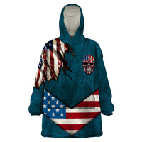 American Flag Skull Wearable Blanket Hoodie I'm an American I Have The Right To Bear Arms Your Approval Is Not Required - Wonder Print Shop