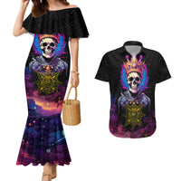 King Skeleton Couples Matching Mermaid Dress and Hawaiian Shirt I Do What I Want - Wonder Print Shop
