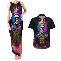 King Skeleton Couples Matching Tank Maxi Dress and Hawaiian Shirt I Do What I Want - Wonder Print Shop
