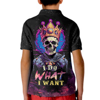 King Skeleton Kid Polo Shirt I Do What I Want - Wonder Print Shop