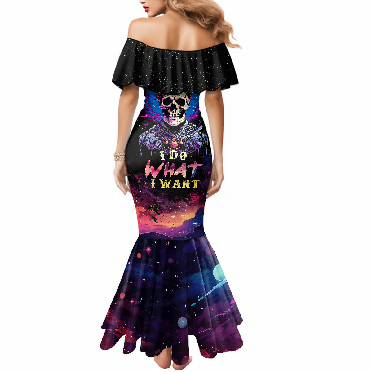 King Skeleton Mermaid Dress I Do What I Want - Wonder Print Shop