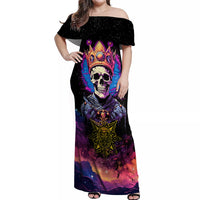 King Skeleton Off Shoulder Maxi Dress I Do What I Want - Wonder Print Shop