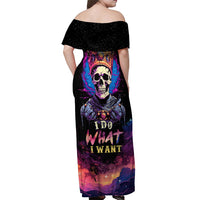 King Skeleton Off Shoulder Maxi Dress I Do What I Want - Wonder Print Shop