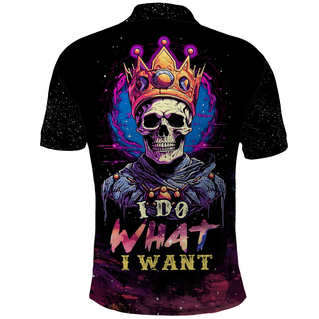 King Skeleton Polo Shirt I Do What I Want - Wonder Print Shop
