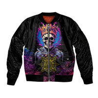 King Skeleton Sleeve Zip Bomber Jacket I Do What I Want - Wonder Print Shop