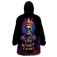 King Skeleton Wearable Blanket Hoodie I Do What I Want - Wonder Print Shop