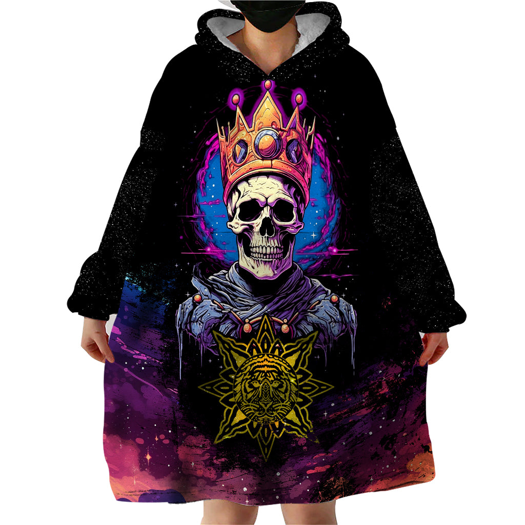 King Skeleton Wearable Blanket Hoodie I Do What I Want - Wonder Print Shop