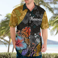Hawaii Polynesian Hawaiian Shirt Turtles and Hibiscus Flower Gradient Pattern - Wonder Print Shop