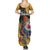 Hawaii Polynesian Summer Maxi Dress Turtles and Hibiscus Flower Gradient Pattern - Wonder Print Shop