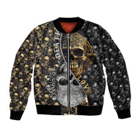 Skull Pattern Bomber Jacket Love and Death - Wonder Print Shop
