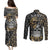 Skull Pattern Couples Matching Puletasi Dress and Long Sleeve Button Shirts Love and Death - Wonder Print Shop
