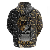 Skull Pattern Hoodie Love and Death - Wonder Print Shop