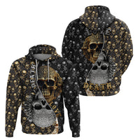 Skull Pattern Hoodie Love and Death - Wonder Print Shop