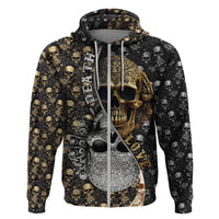 Skull Pattern Hoodie Love and Death - Wonder Print Shop