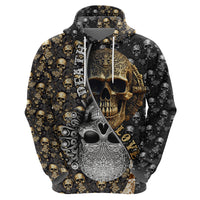 Skull Pattern Hoodie Love and Death - Wonder Print Shop